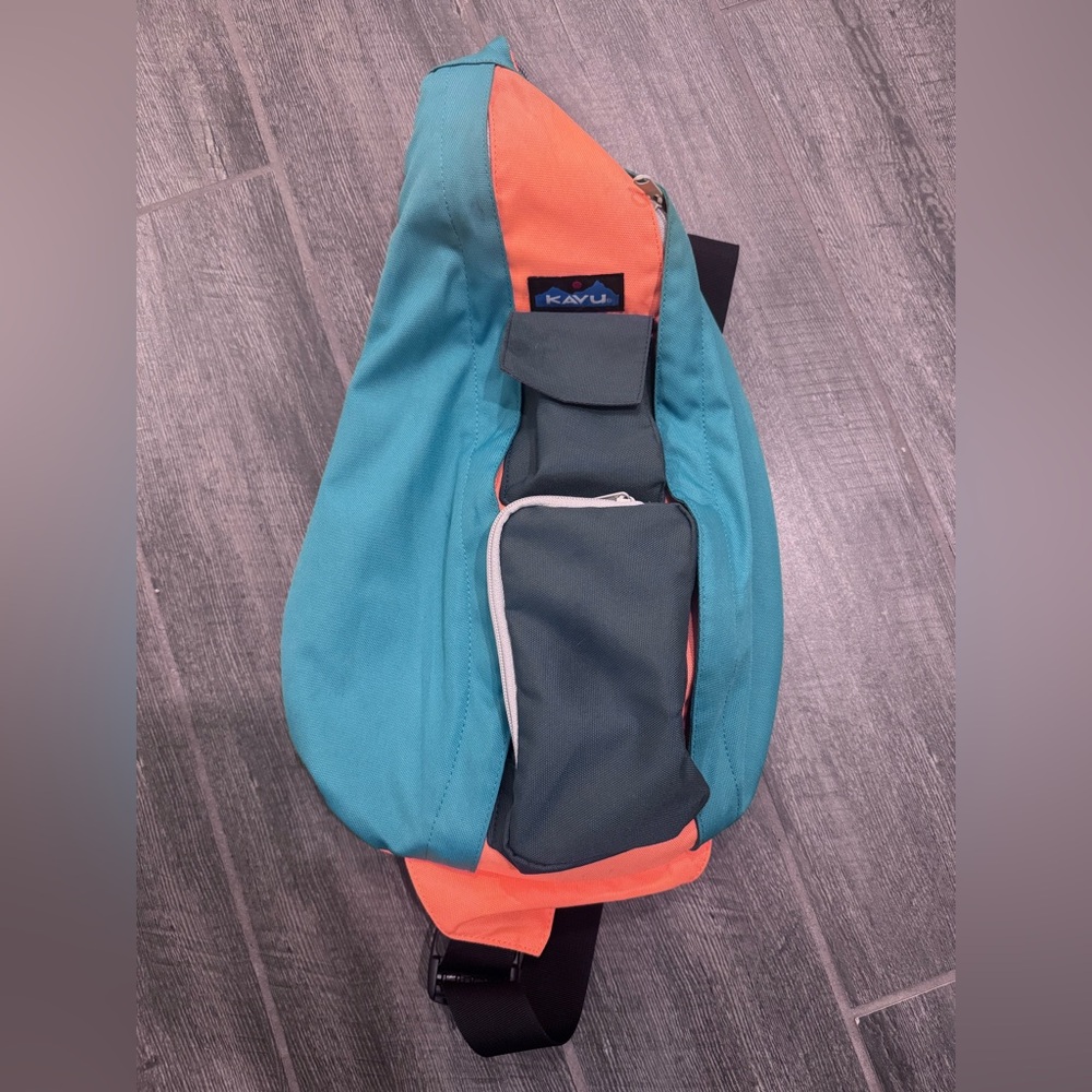Kavu Orange and Blue Crossbody Bag with Modern Design